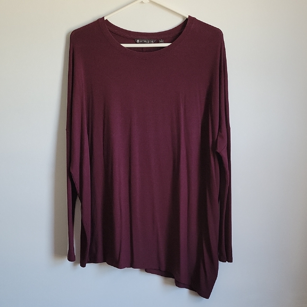 Women's Burgundy Long Sleeve Top
